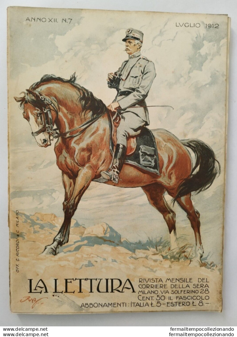 Bs19 Rivista Mensile La Lettura 1912 Militare Pubblicita' Cacao Suchard Artist - Revistas & Catálogos