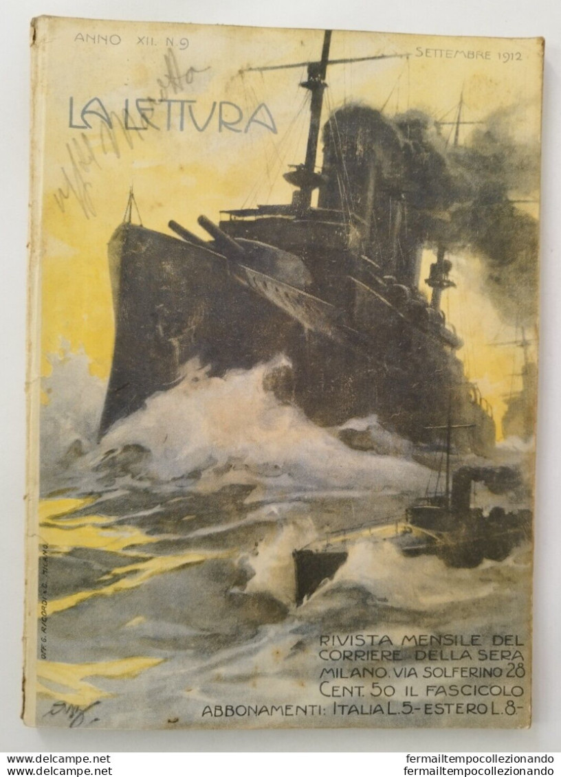 Bs17 Rivista Mensile La Lettura 1912  Nave Militare Illustratore Pubblicita' - Tijdschriften & Catalogi