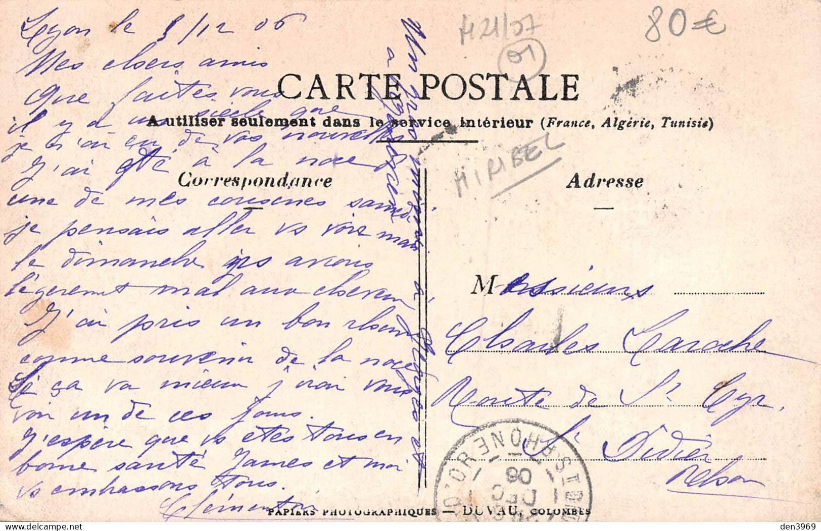 Le MAS-RILLIER (Ain) Par Miribel - Banquet Du 4 Mars 1906 - Carte-Photo, Voyagé (2 Scans) - Unclassified
