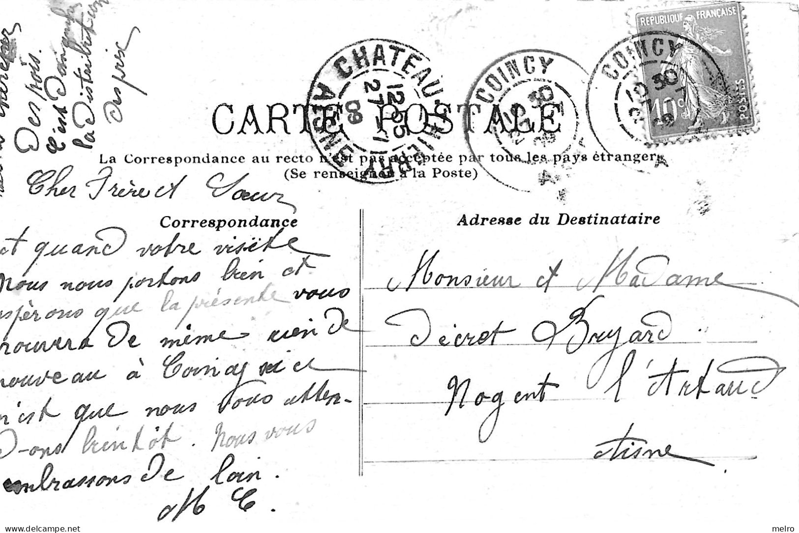 CPA- (Dep. 02) - Coincy Grande Rue Café Du Pont Tabac Epicerie  (CPA écrit En 27-7-1909)  - Edit. Hurquim - Andere & Zonder Classificatie