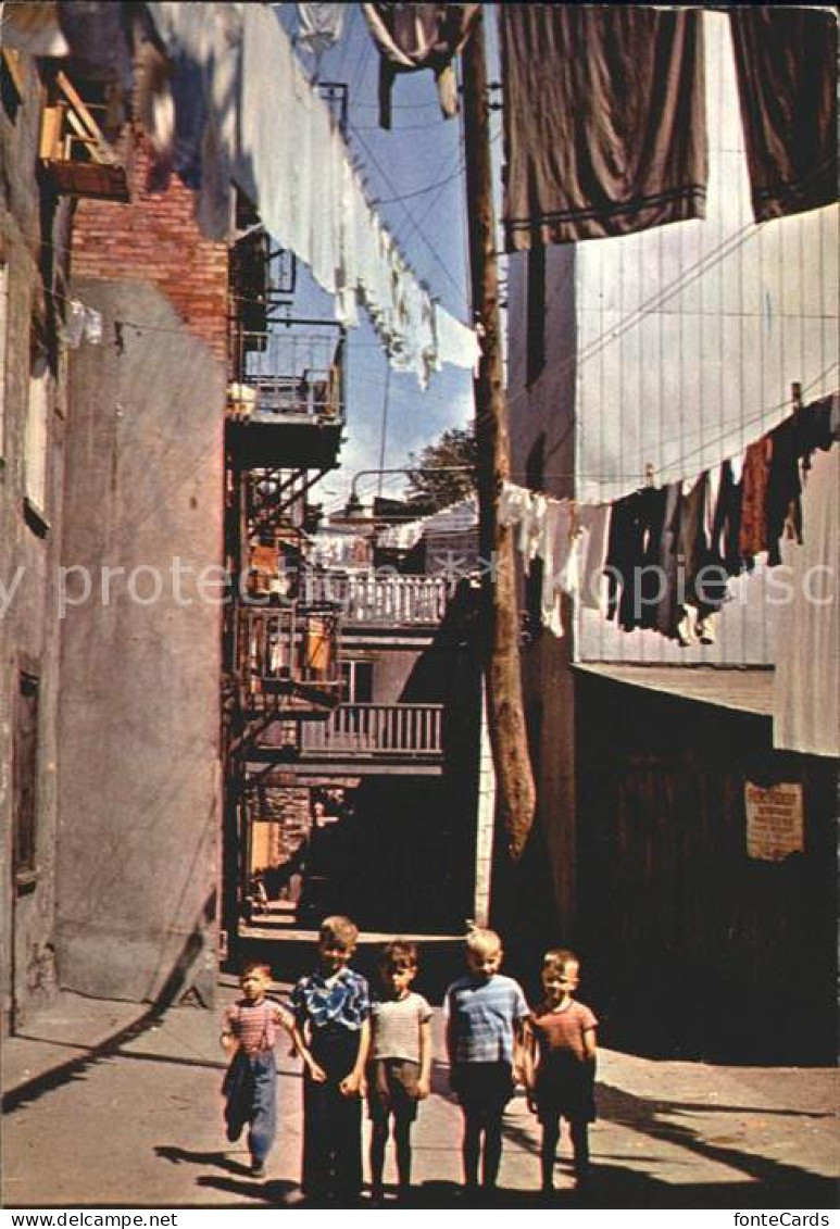 12020842 Quebec Wash Day Children Sous Le Cap Street Quebec - Unclassified