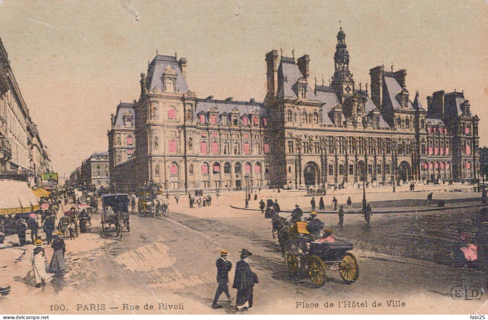 PARIS RUE DE RIVOLI PLACE DE L HOTEL DE VILLE DEFAUT EN HAUT CF SCAN - Paris (04)