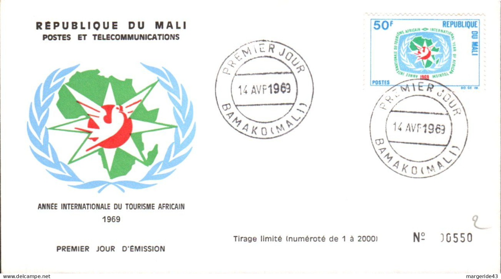 MALI FDC 1963 ANNEE DU TOURISME AFRICAIN - Mali (1959-...)