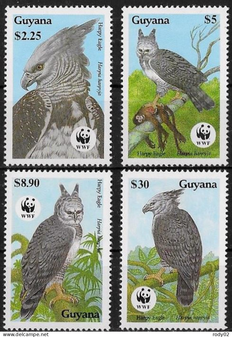 GUYANA - OISEAUX - HARPIES - WWF - N° 2152 A 2155 - NEUF** MNH - Eagles & Birds Of Prey