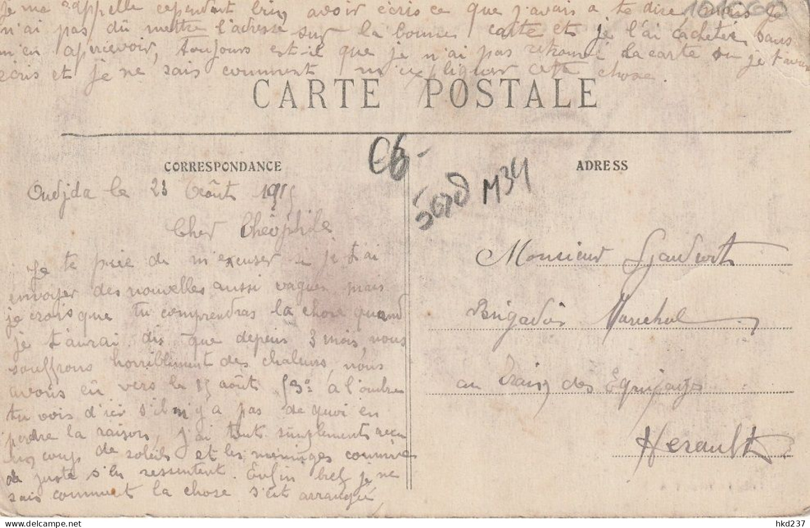 Oudjda Groupe De Chameaux Devant La Porte Des Têtes Animée # 1919     5028 - Casablanca