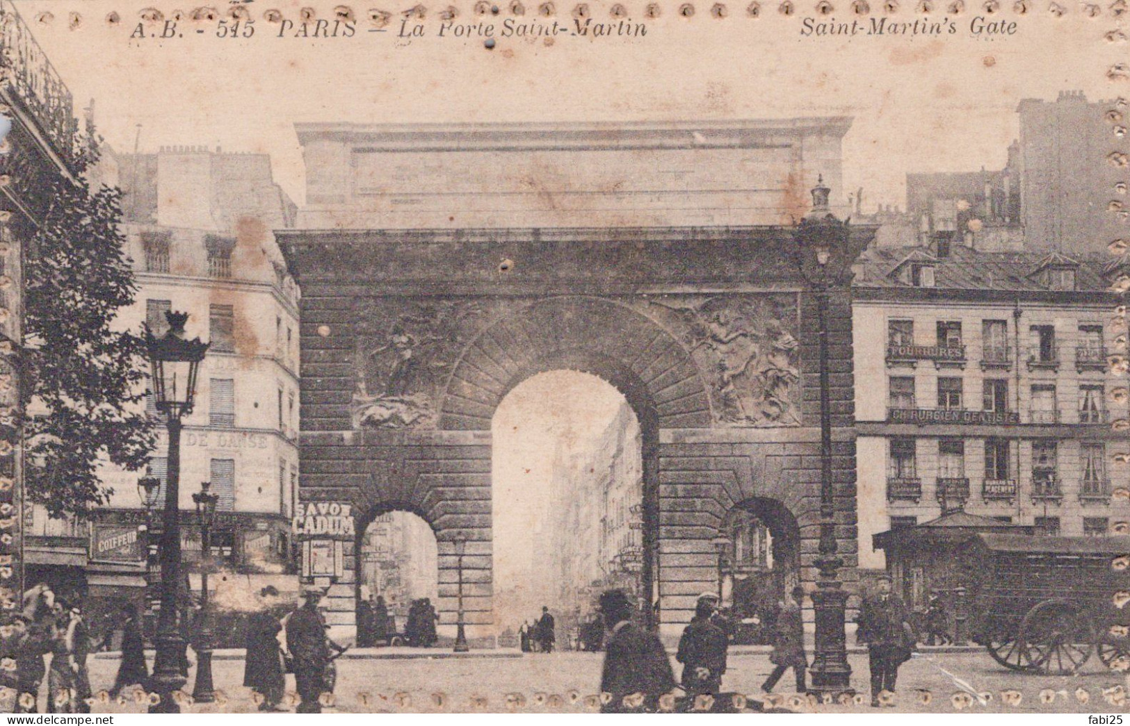 PARIS PORTE SAINT MARTIN ETAT CF SCAN TROUS AUTOUR DE LA CARTE - District 15