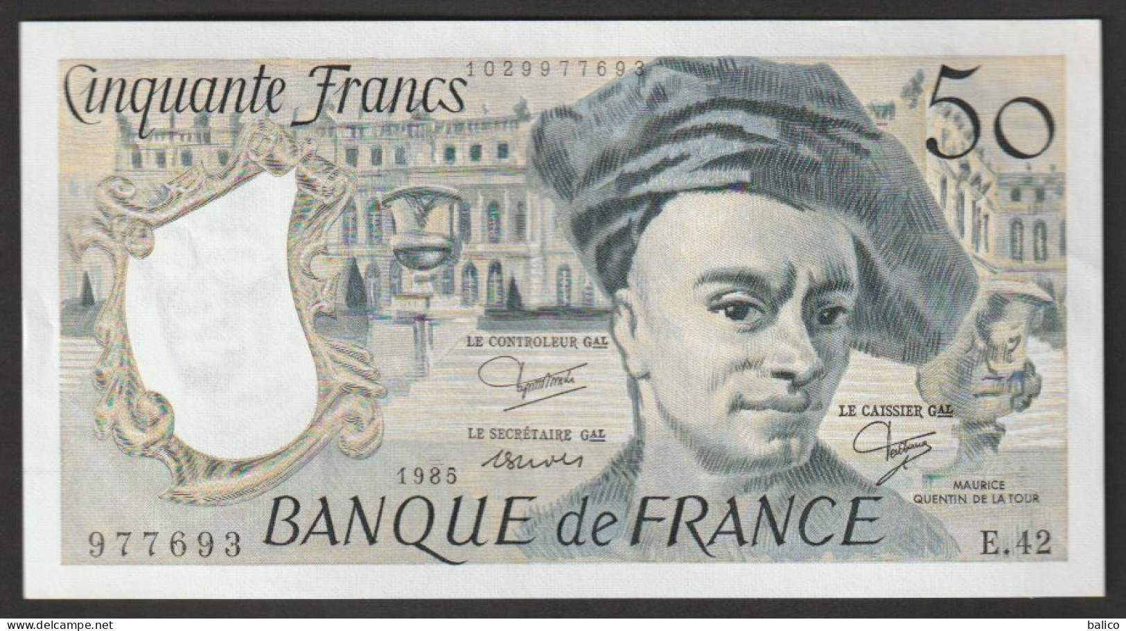 50 Francs Quentin De La Tour - NEUF, Pas De TROU Et Pas De Plis -  E.42 -  N°977693  Année 1985 - TTB Splendide - 50 F 1976-1992 ''quentin De La Tour''