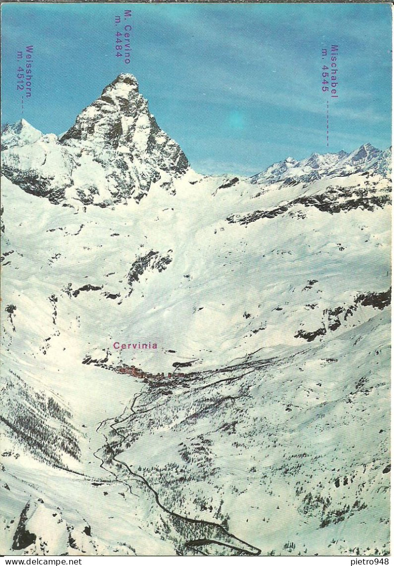 Valtournenche (Aosta) Veduta Aerea Invernale Della Conca Di Breuil, Vue Aerienne, Aerial View - Aosta