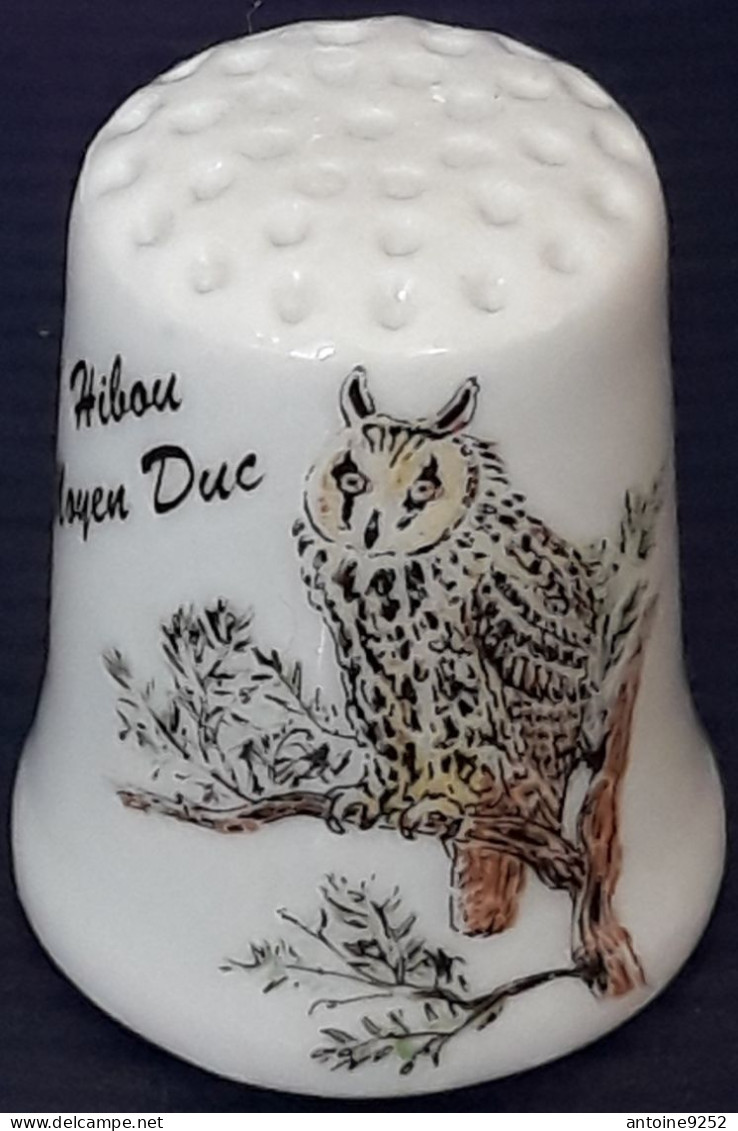 Dé à Coudre En Porcelaine Hibou - Sonstige & Ohne Zuordnung