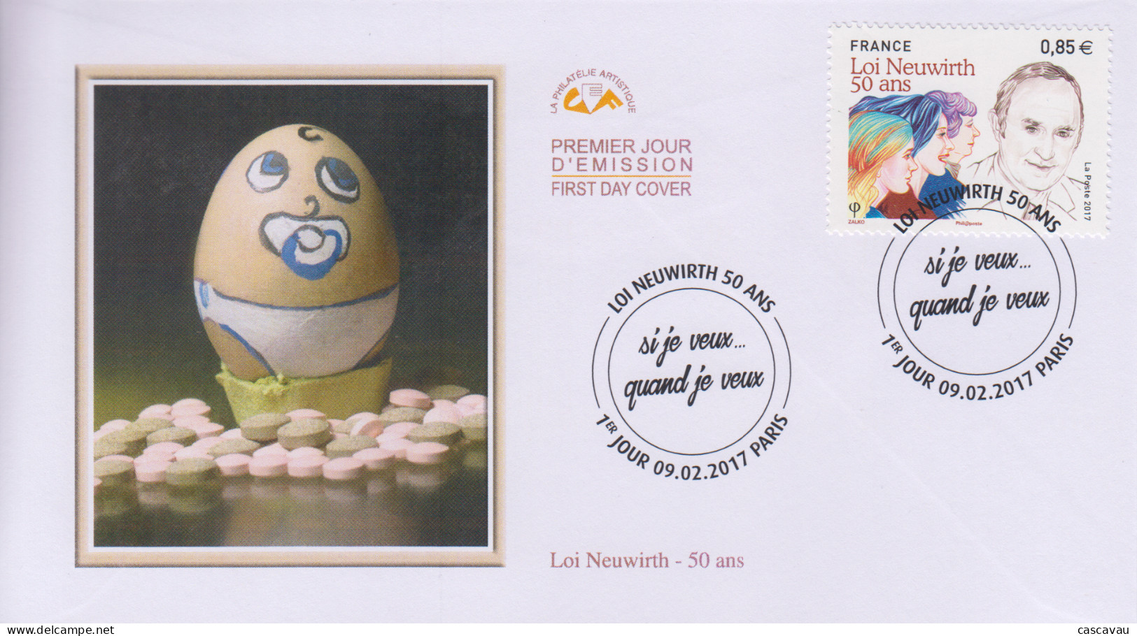 Enveloppe  FDC  1er  Jour    FRANCE    Loi  NEUWIRTH   50  Ans    2017 - 2010-2019