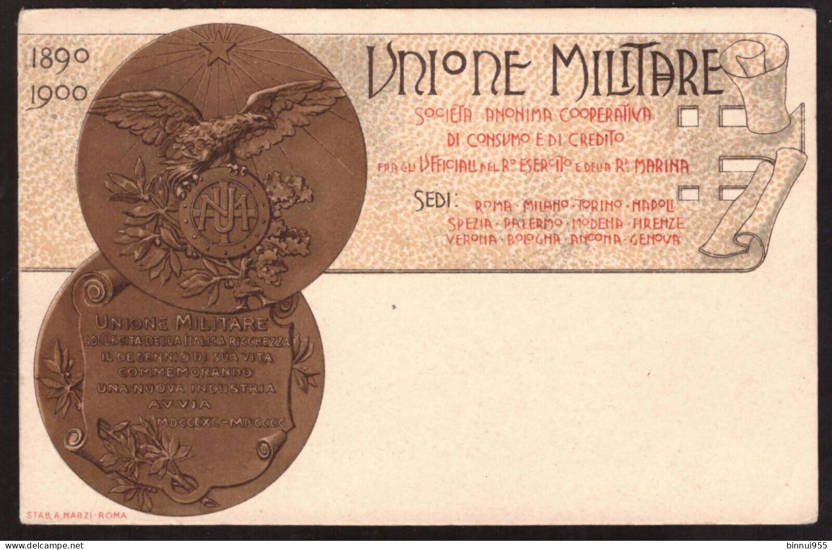 Cartolina Unione Militare Società Anonima Cooperativa Per Ufficiali - Non Viaggiata - War 1914-18