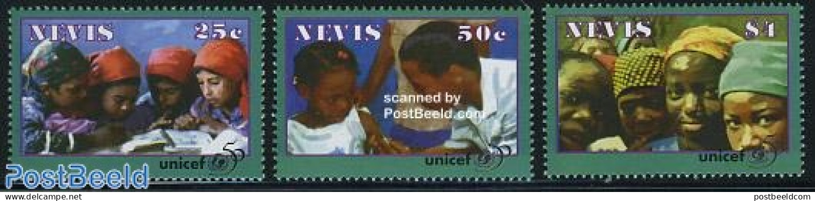 Nevis 1996 50 Years UNICEF 3v, Mint NH, History - Unicef - St.Kitts And Nevis ( 1983-...)