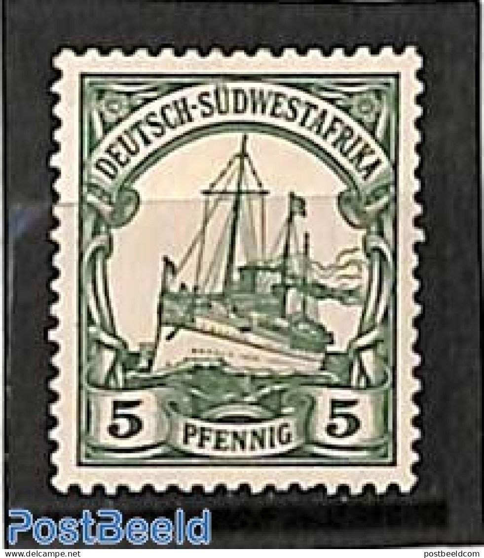 Germany, Colonies 1901 SWA, 5pf, Without WM, Stamp Out Of Set, Unused (hinged), Transport - Ships And Boats - Schiffe