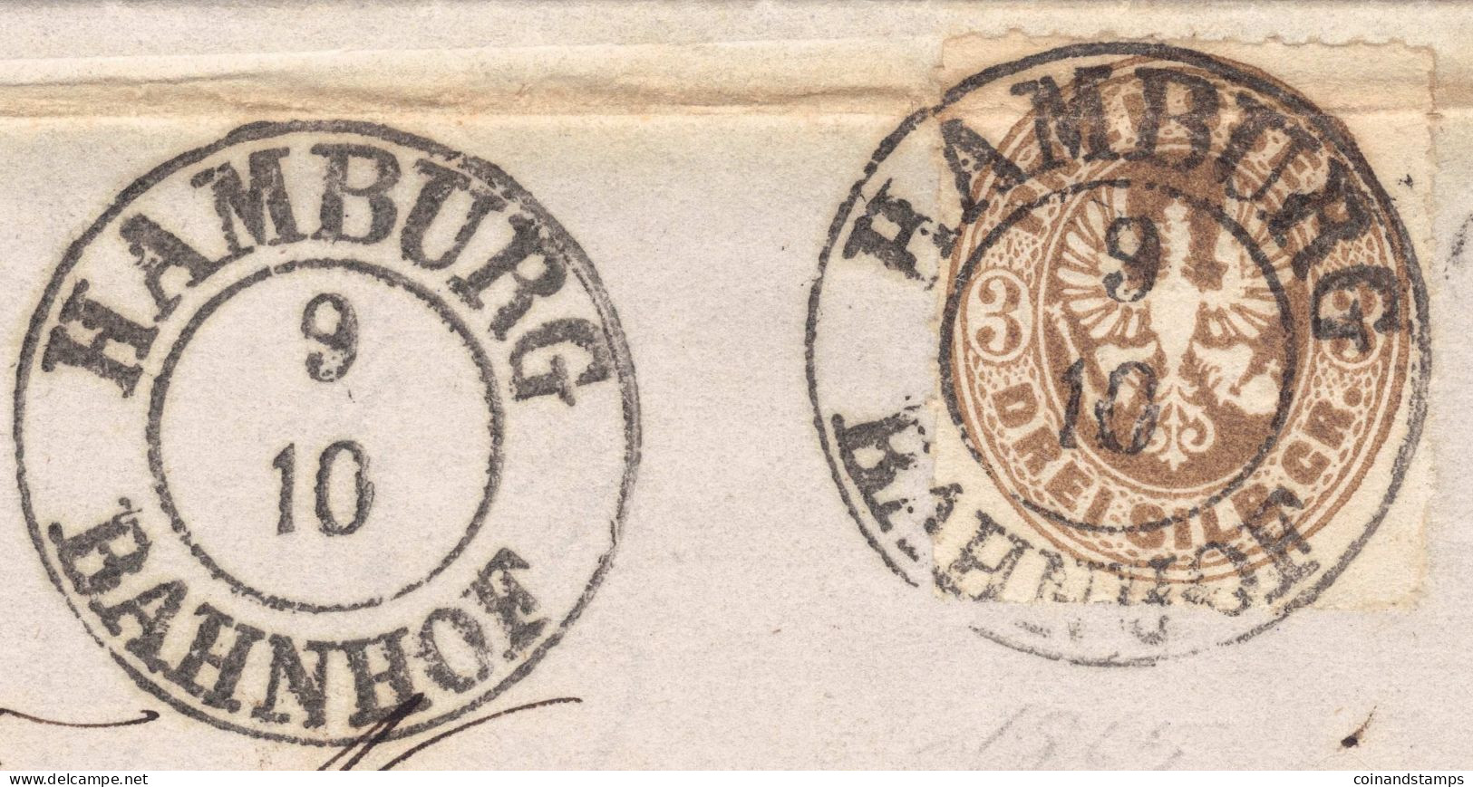 Hamburg Brief Mit Mi.-Nr.18b Als EF. Orig. Gelaufen Hamburg 9/10 1865 Nach Eybau über Ober Oderwitz, Feinst - Brieven En Documenten