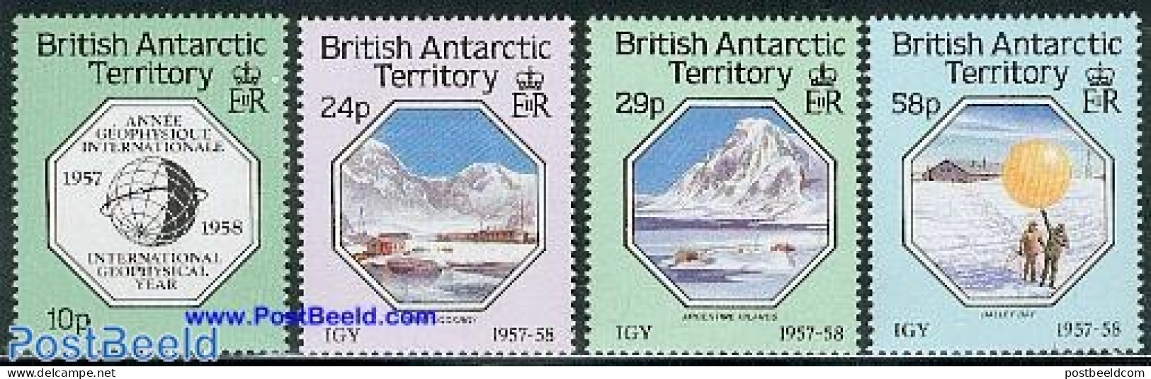 British Antarctica 1987 Geophysic Year 4v, Mint NH, Science - The Arctic & Antarctica - Meteorology - Clima & Meteorología