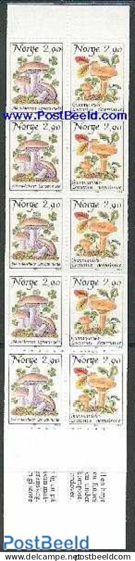 Norway 1988 Mushrooms Booklet, Mint NH, Nature - Mushrooms - Stamp Booklets - Neufs