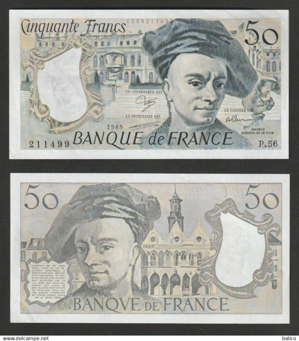 50 Francs Quentin De La Tour - NEUF, Pas De TROU Et Pas De Plis -  P.56 -  N°211499  Année 1989 - TTB Splendide - 50 F 1976-1992 ''quentin De La Tour''