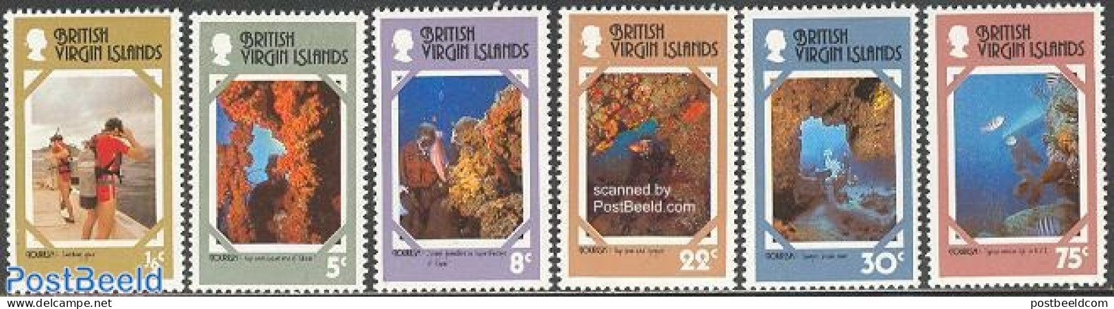 Virgin Islands 1978 Diving 6v, Mint NH, Nature - Sport - Various - Fish - Diving - Tourism - Fische