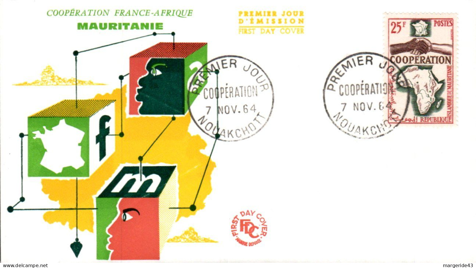MAURITANIE  FDC 1964 COOPERATION - Mauretanien (1960-...)