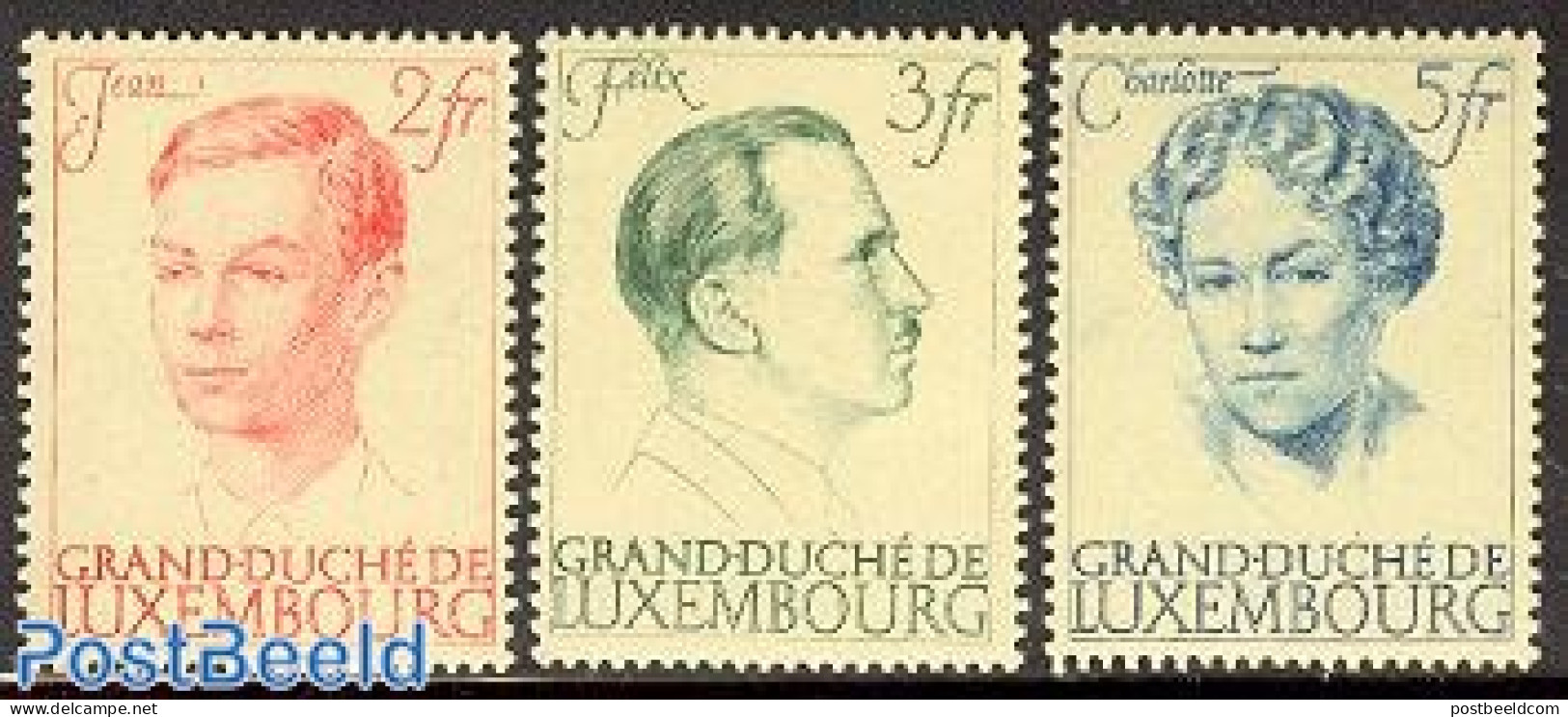 Luxemburg 1939 Caritas 3v (from S/s), Mint NH, History - Kings & Queens (Royalty) - Ongebruikt