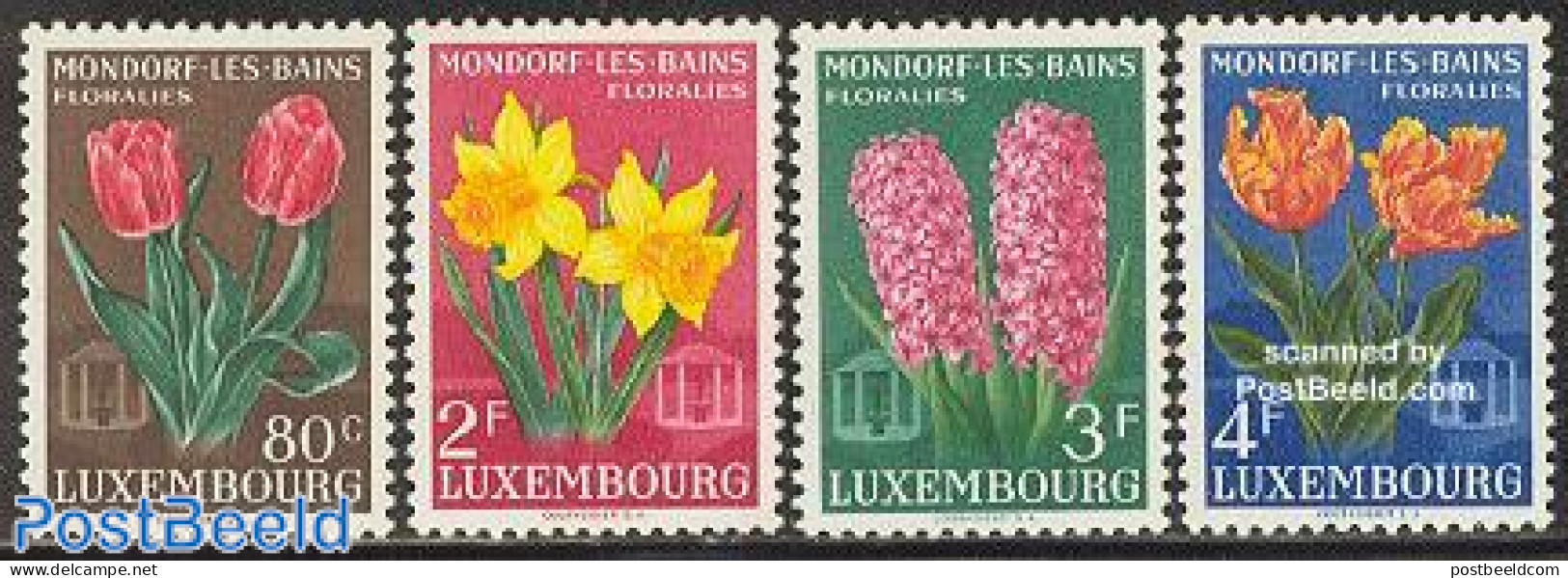 Luxemburg 1955 Flowers 4v, Mint NH, Nature - Flowers & Plants - Ungebraucht
