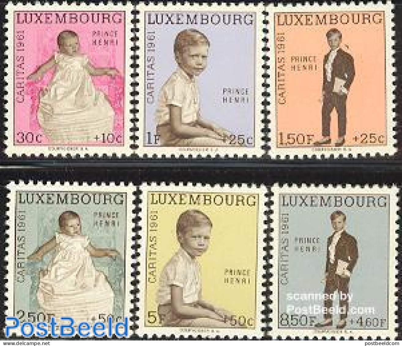 Luxemburg 1961 Caritas 6v, Mint NH, History - Kings & Queens (Royalty) - Ungebraucht