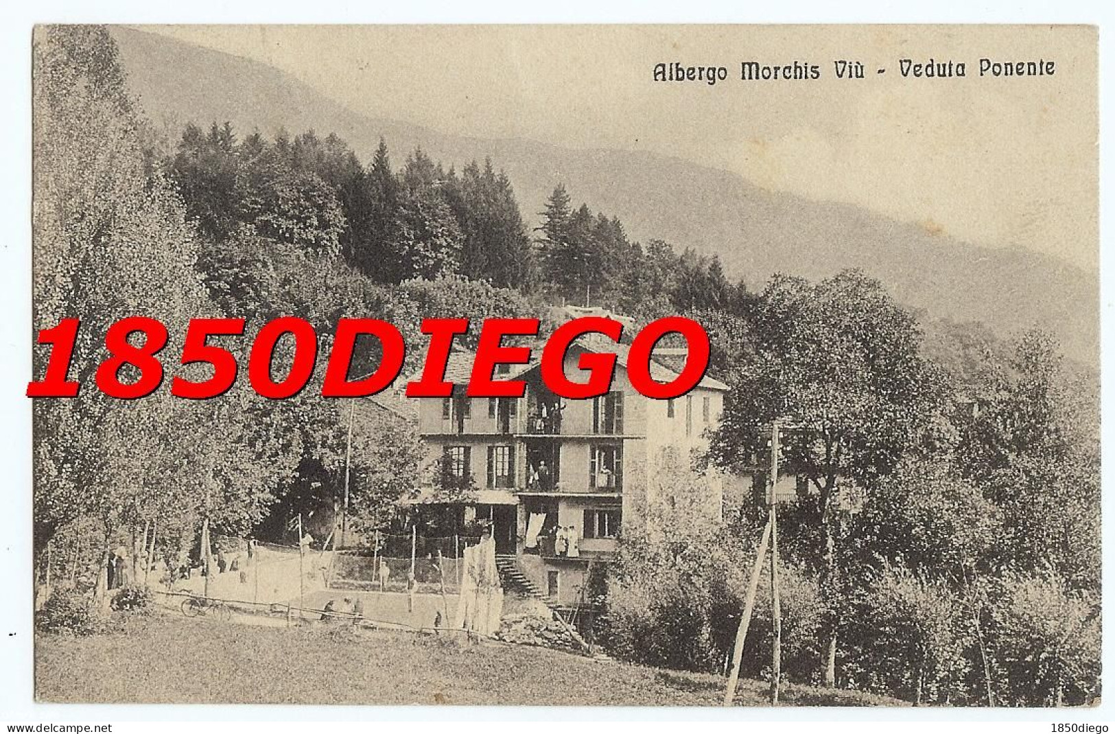 VIU' - ALBERGO MARCHIS - VEDUTA PONENTE F/PICCOLO VIAGGIATA 1914 - Sonstige & Ohne Zuordnung