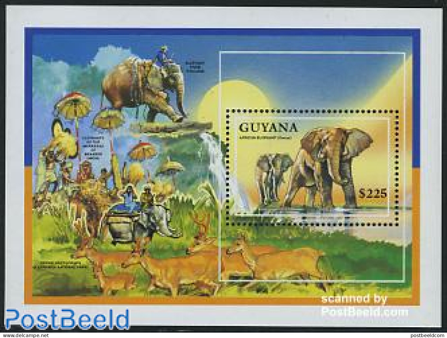 Guyana 1992 African Elephant S/s, Mint NH, Nature - Elephants - Guyane (1966-...)