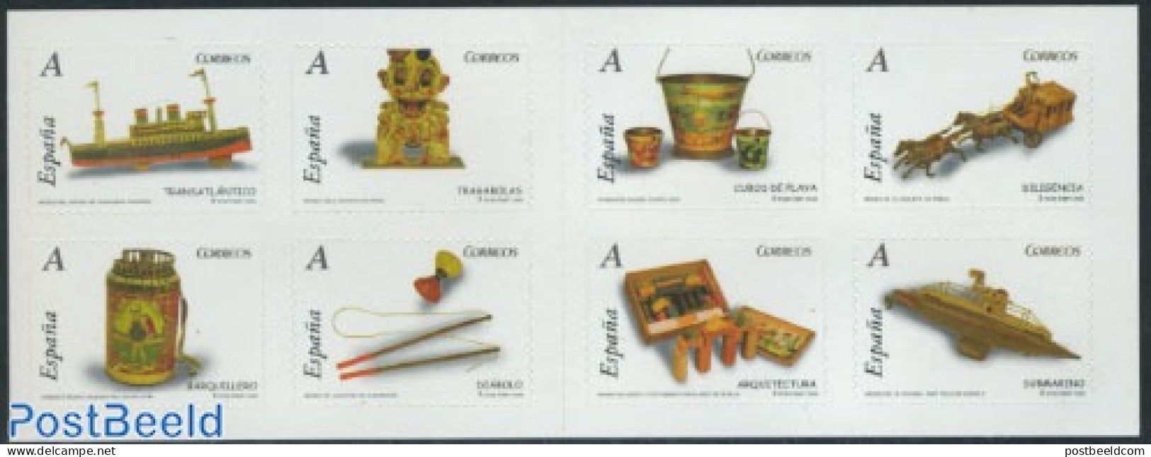 Spain 2008 Toys 8v In Booklet S-a, Mint NH, Nature - Transport - Various - Horses - Stamp Booklets - Ships And Boats -.. - Nuovi