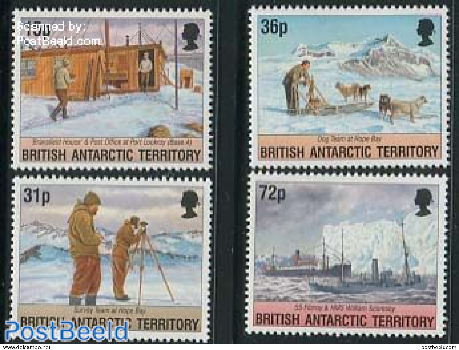 British Antarctica 1994 Operation Taberin 4v, Mint NH, Nature - Science - Transport - Dogs - The Arctic & Antarctica -.. - Bateaux