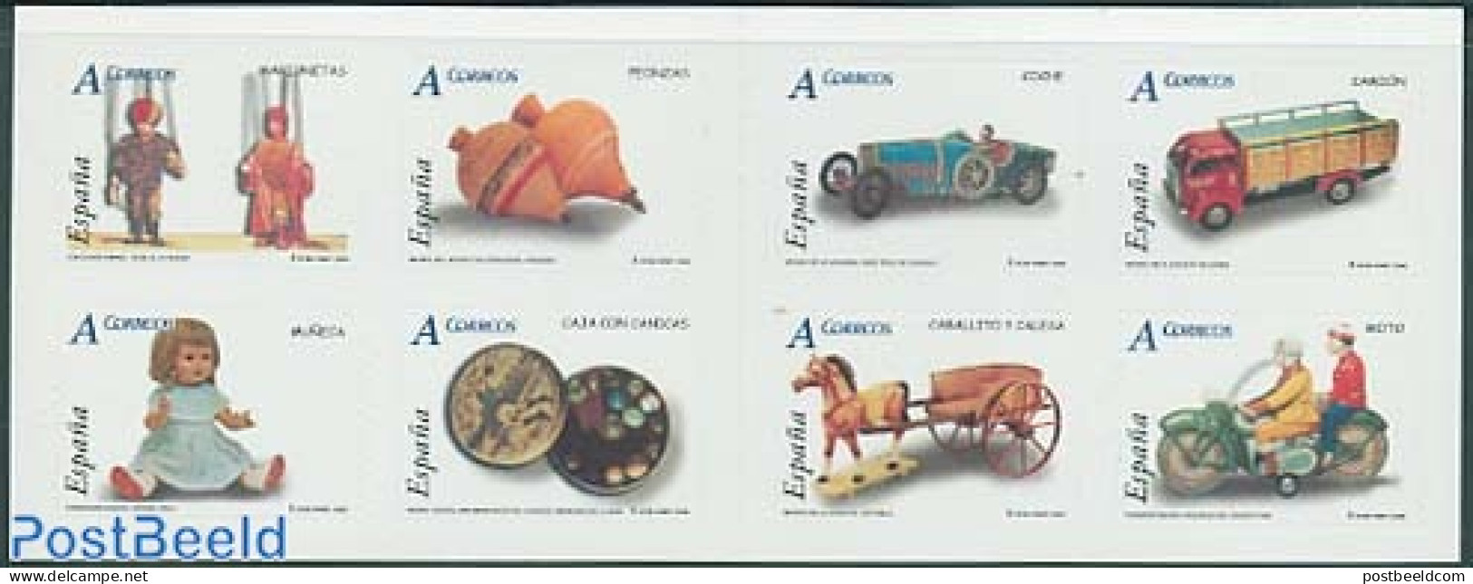 Spain 2006 Toys 8v S-a In Foil Booklet, Mint NH, Transport - Various - Stamp Booklets - Automobiles - Motorcycles - To.. - Nuevos