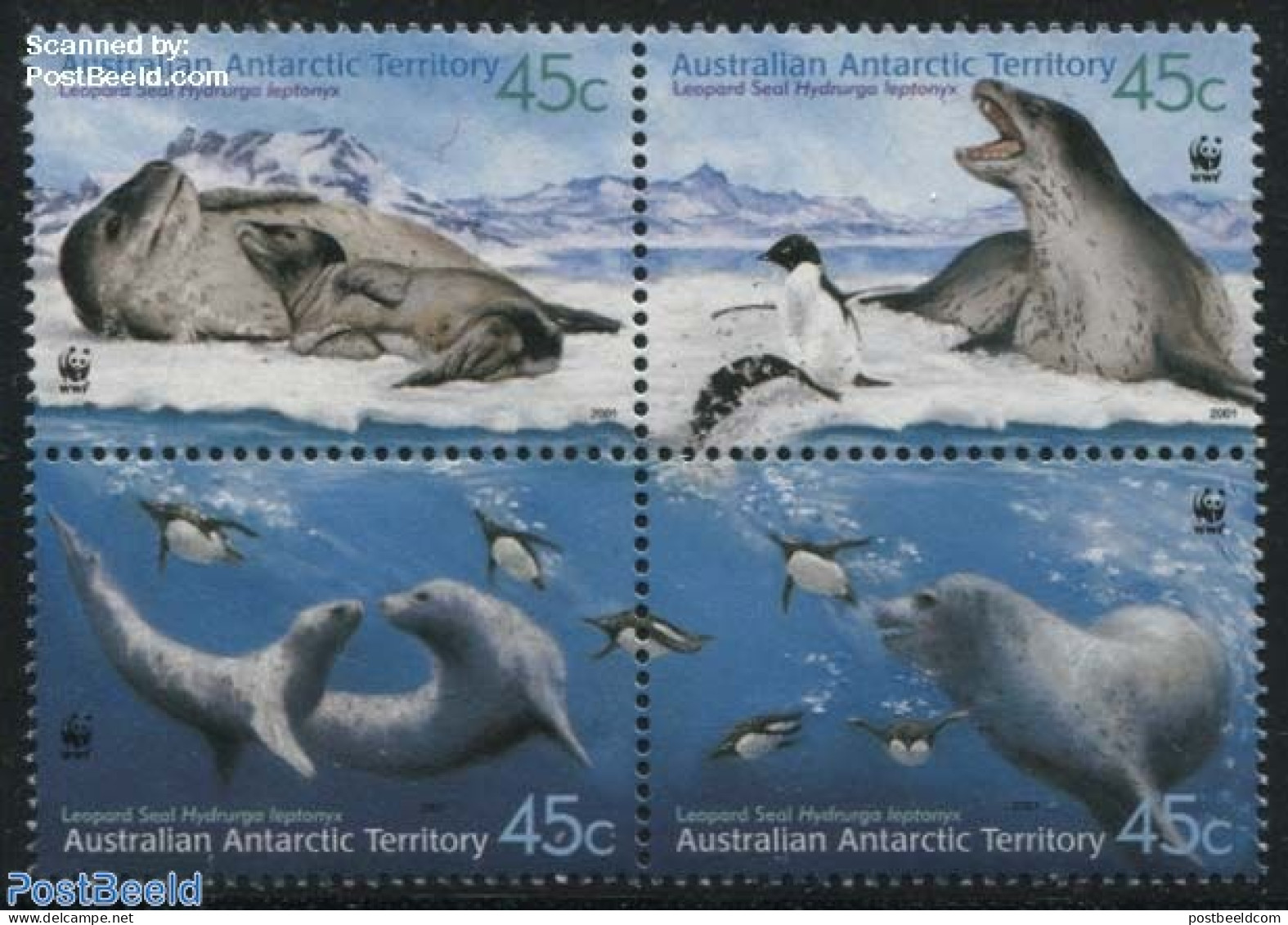 Australian Antarctic Territory 2001 WWF, Seals 4v [+], Mint NH, Nature - Science - Penguins - Sea Mammals - World Wild.. - Sonstige & Ohne Zuordnung