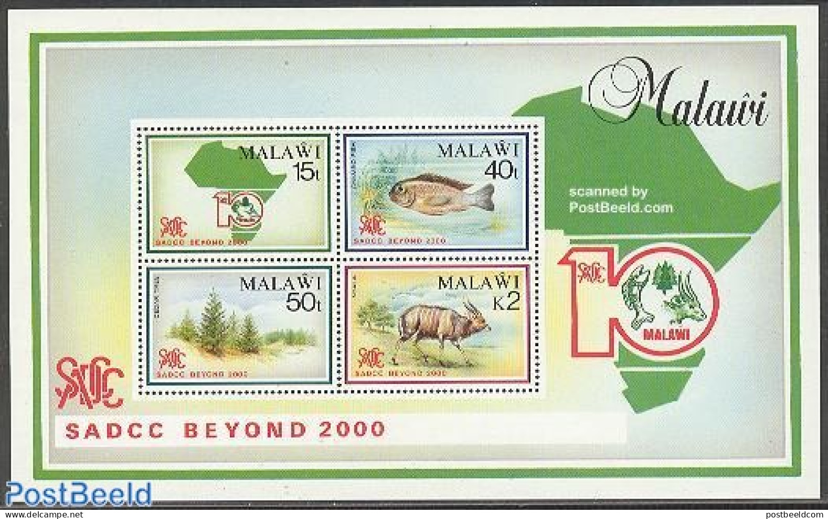 Malawi 1990 SADCC Conference S/s, Mint NH, Nature - Animals (others & Mixed) - Fish - Trees & Forests - Vissen