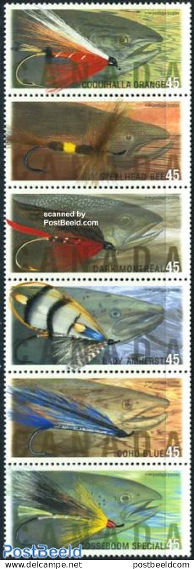 Canada 1998 Fishing 6v [:::::], Mint NH, Nature - Fish - Fishing - Unused Stamps