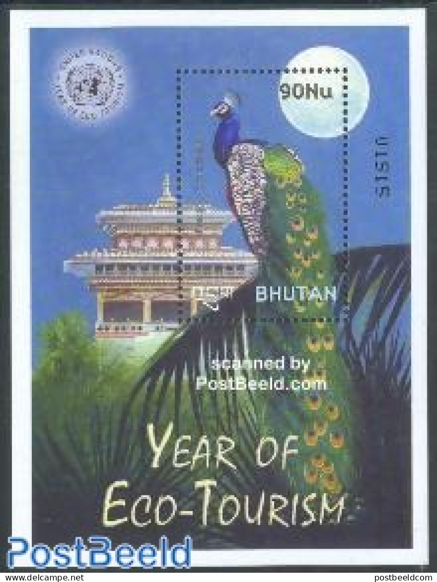 Bhutan 2002 Eco Tourism, Peacock S/s, Mint NH, Nature - Various - Birds - Poultry - Tourism - Bhutan