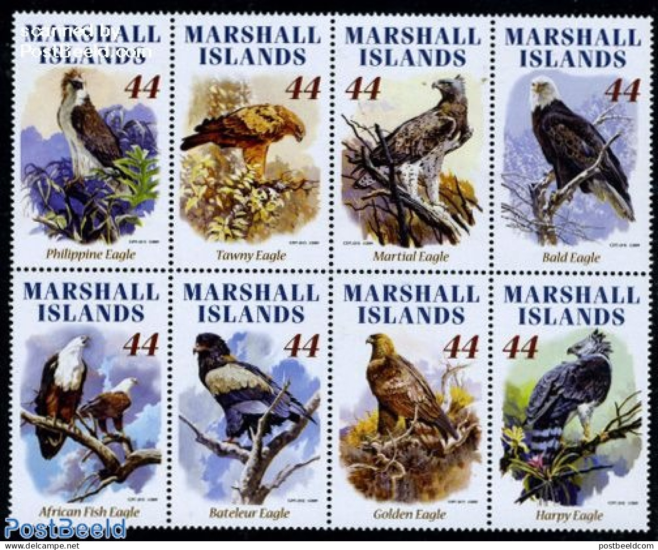 Marshall Islands 2009 Eagles 8v [+++], Mint NH, Nature - Birds - Birds Of Prey - Sonstige & Ohne Zuordnung