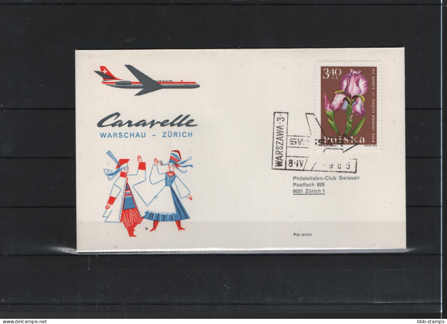 Schweiz Air Mail Swissair  FFC  7.4.1965 Zürich - Warschau - First Flight Covers