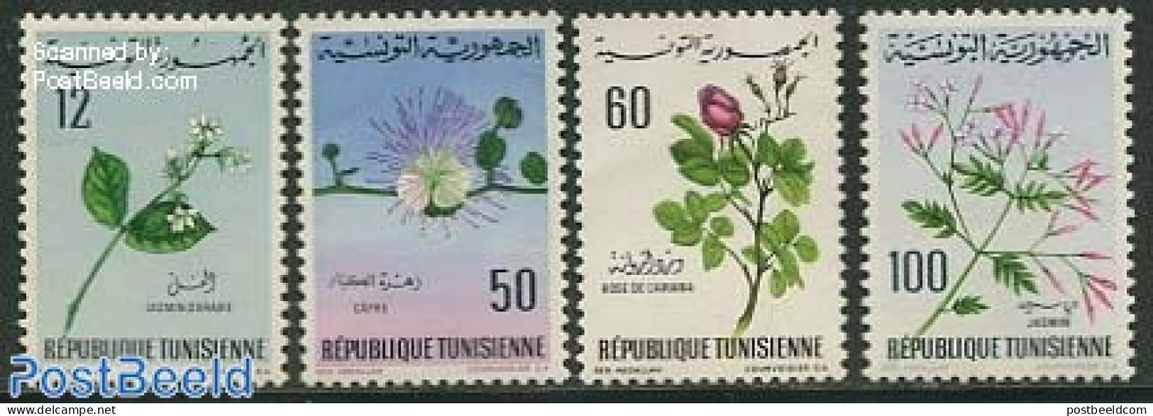 Tunisia 1968 Flowers 4v, Mint NH, Nature - Flowers & Plants - Tunisie (1956-...)