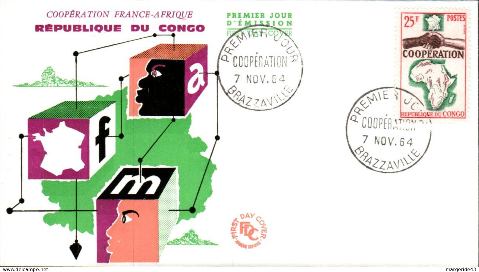 CONGO FDC 1964 COOPERATION - FDC