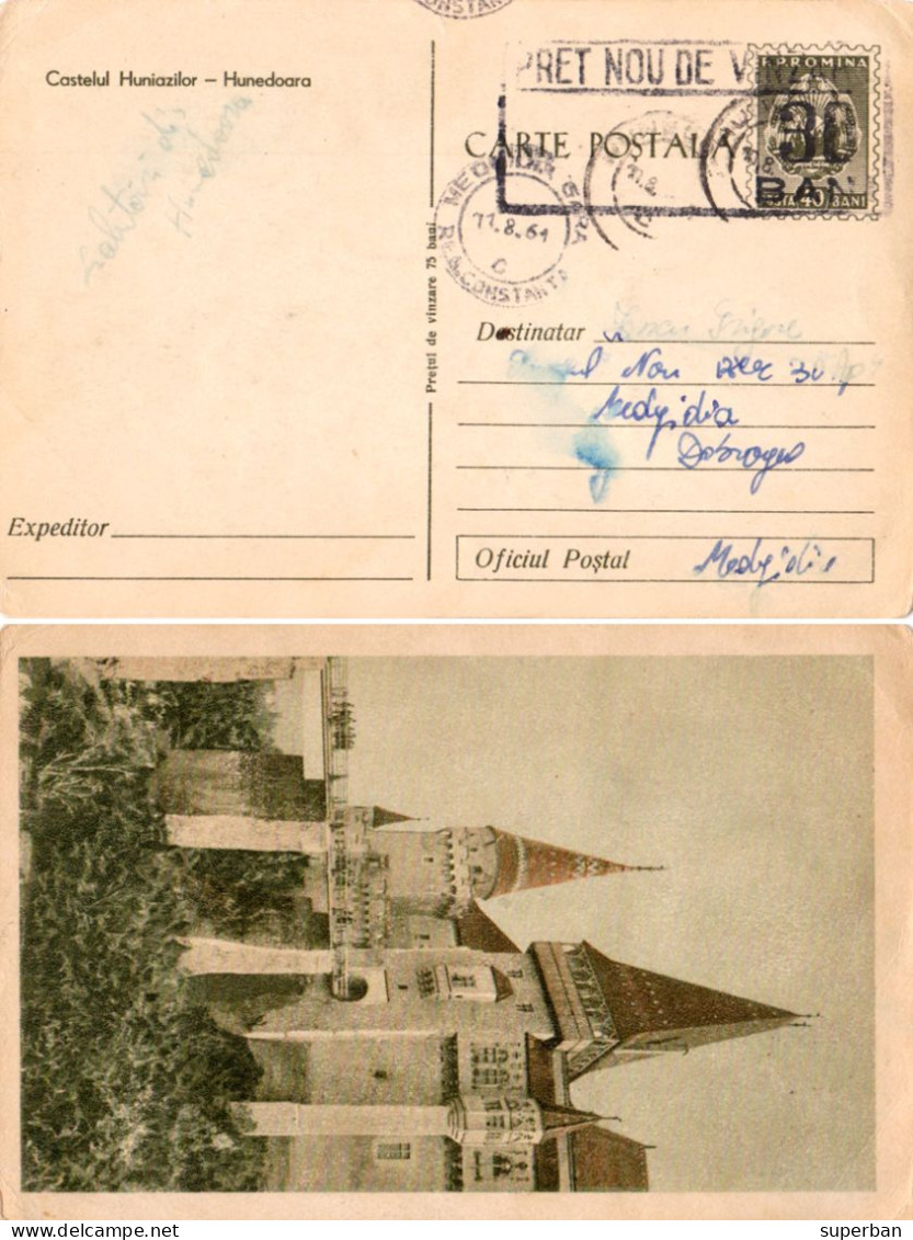 ROMANIA ~ 1961 - CARTE POSTALA Cu SUPRATIPAR : PRET NOU... : 30 BANI / 40 BANI - STATIONERY PICTURE POSTCARD (an668) - Postwaardestukken