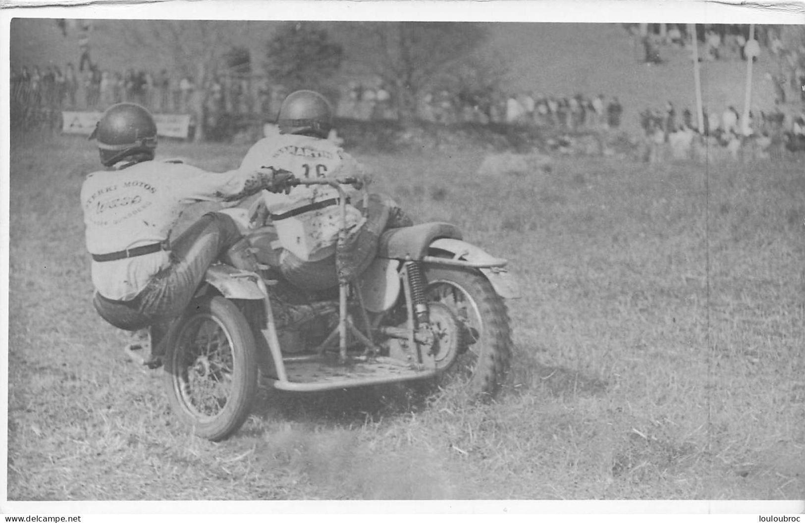 MOTO SIDE CAR EN COURSE PHOTO  ORIGINALE 14X9CM - Sport