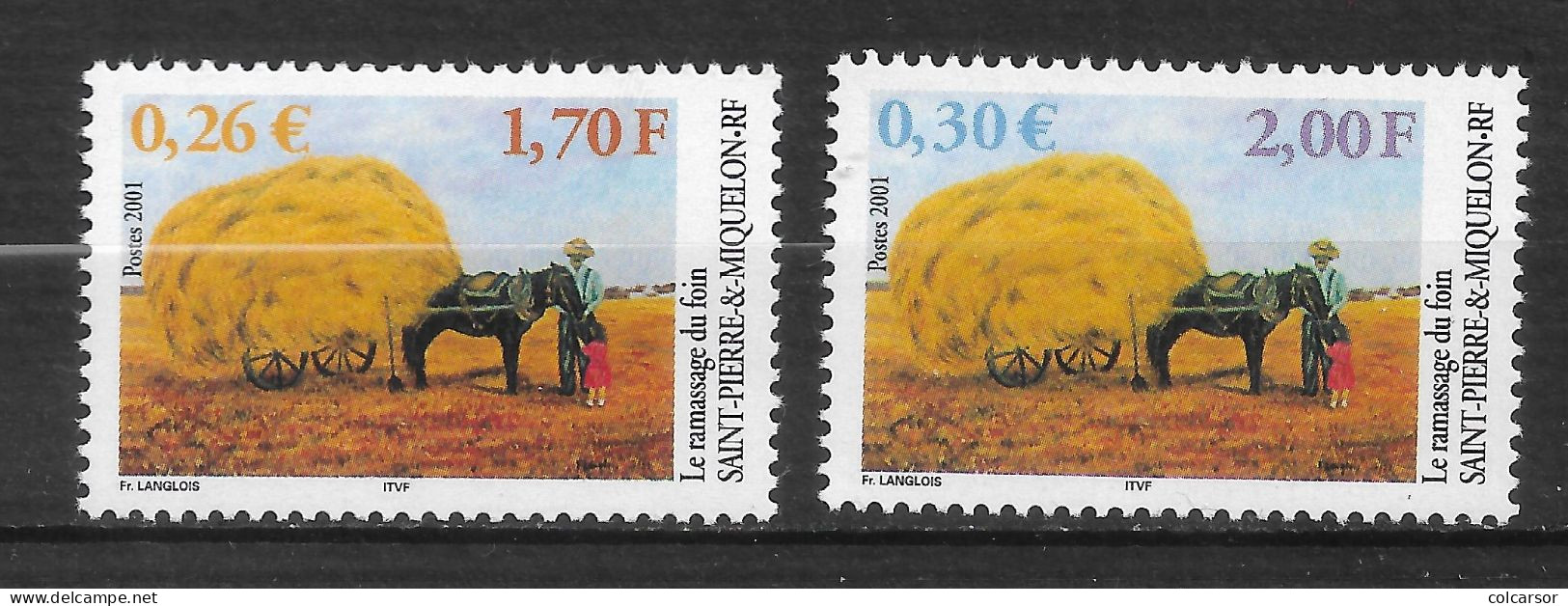 SAINT PIERRE ET MIQUELON N°   741/42 "  RAMASSAGE  DE FOIN " - Unused Stamps