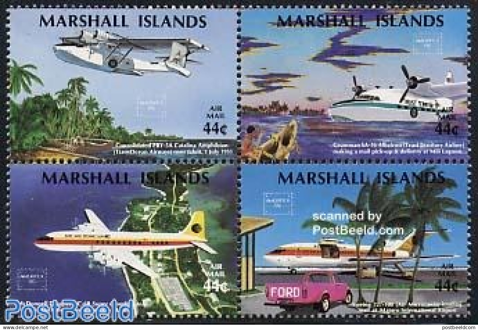 Marshall Islands 1986 Ameripex 4v [+], Mint NH, Transport - Philately - Automobiles - Aircraft & Aviation - Ships And .. - Voitures