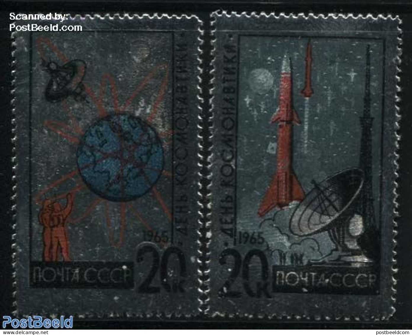 Russia, Soviet Union 1965 Comonatic Day 2v On Aluminium Foil, Mint NH, Transport - Various - Space Exploration - Other.. - Ungebraucht