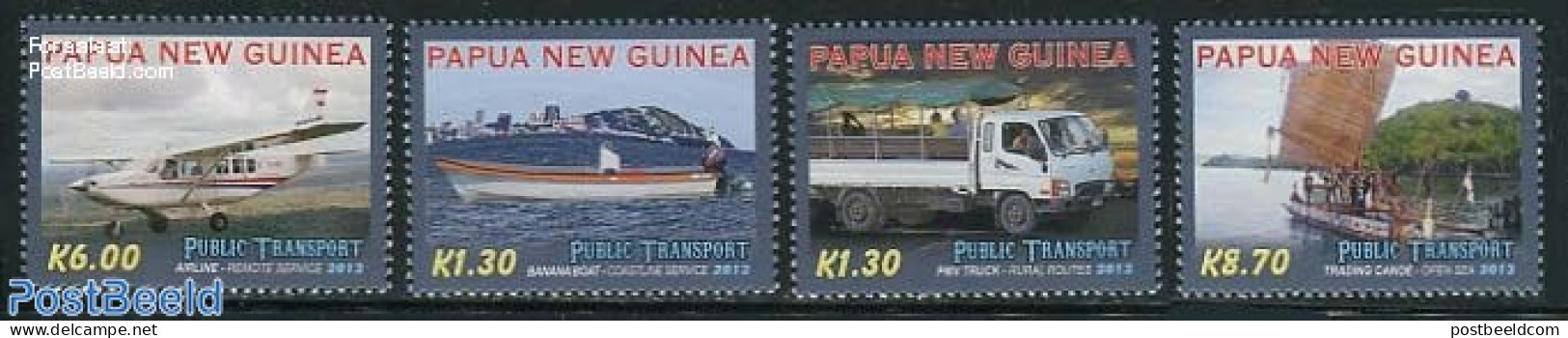Papua New Guinea 2013 Transport 4v, Mint NH, Transport - Automobiles - Aircraft & Aviation - Ships And Boats - Voitures