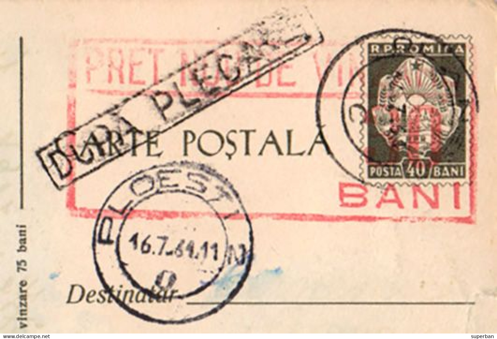 ROMANIA ~ 1961 - CARTE POSTALA Cu SUPRATIPAR : PRET NOU... : 30 BANI / 40 BANI - STATIONERY PICTURE POSTCARD (an669) - Postal Stationery