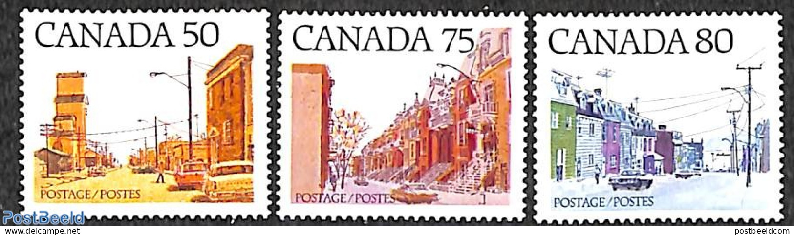 Canada 1978 Definitives, Streets 3v, Mint NH, Transport - Various - Automobiles - Agriculture - Street Life - Art - Ar.. - Unused Stamps