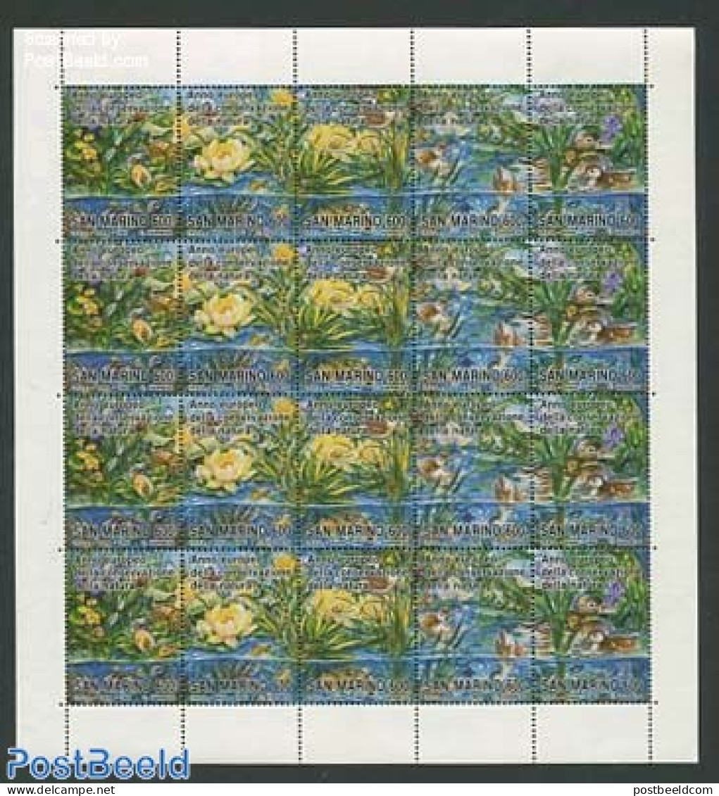 San Marino 1995 European Nature Conservation 2 M/ss, Mint NH, History - Nature - Europa Hang-on Issues - Birds - Ducks.. - Nuevos