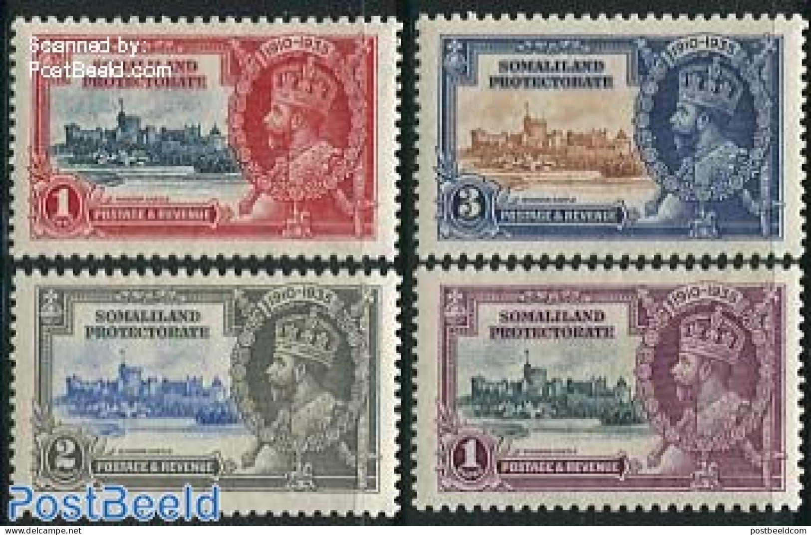 British Somalia 1935 Silver Jubilee 4v, Unused (hinged), History - Kings & Queens (Royalty) - Koniklijke Families