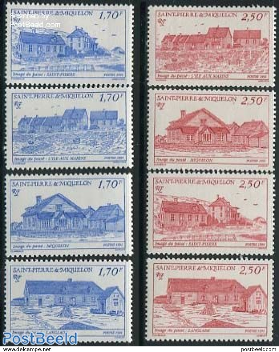 Saint Pierre And Miquelon 1991 Houses 8v, Mint NH - Sonstige & Ohne Zuordnung